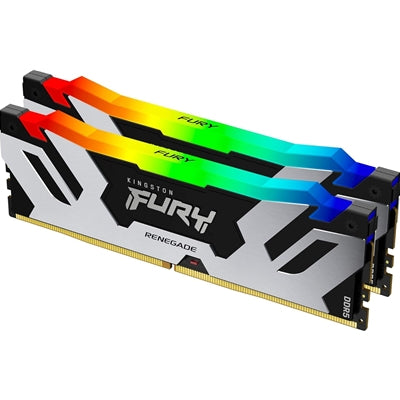 Kingston FURY Renegade RGB KF564C32RSAK2-64 64GB (32GB x2) DDR5 6400MT/s Silver/Black DIMM Kingston FURY Renegade RGB KF564C32RSAK2-64 64GB (32GB x2) DDR5 6400MT/s Silver/Black DIMM